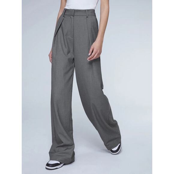Commense Women's Oversized High Waisted Pleated Front Trousers‎ Pants Gray Small - Picture 1 of 13
